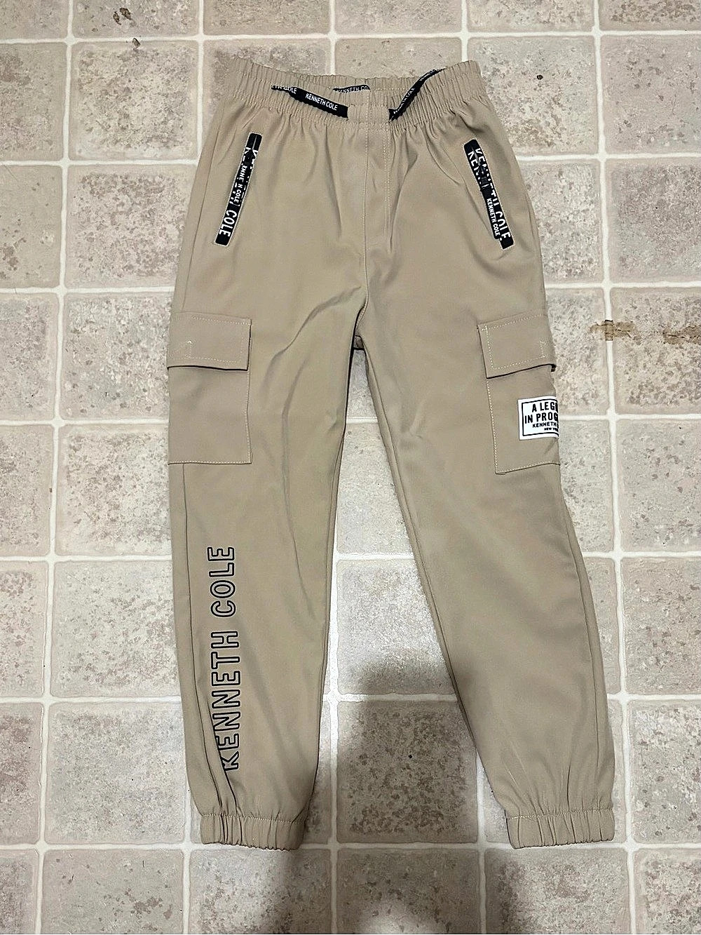 Kenneth Cole Cargo Jogger Pants in Beige